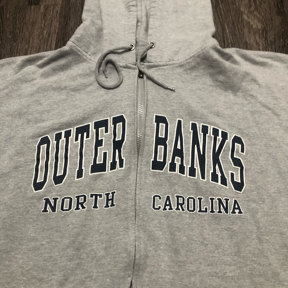 Pacific & Co. Outer Banks North Carolina Full Zip Hoodie Gray 2X-Large - Picture 2 of 7